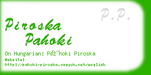 piroska pahoki business card